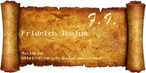 Fridrich Ibolya névjegykártya